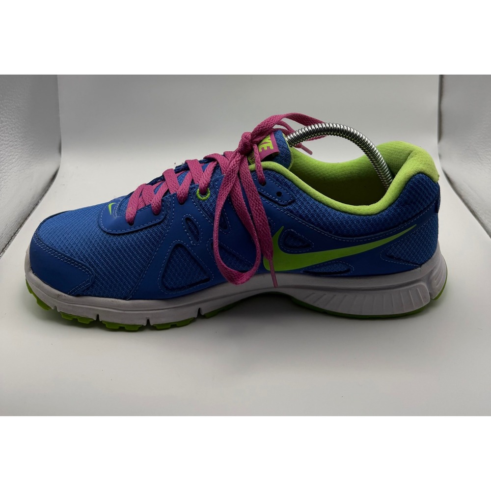 Nike Revolution 2 Running Shoes Women 11 Blue Lime Pink Good 554900-402
